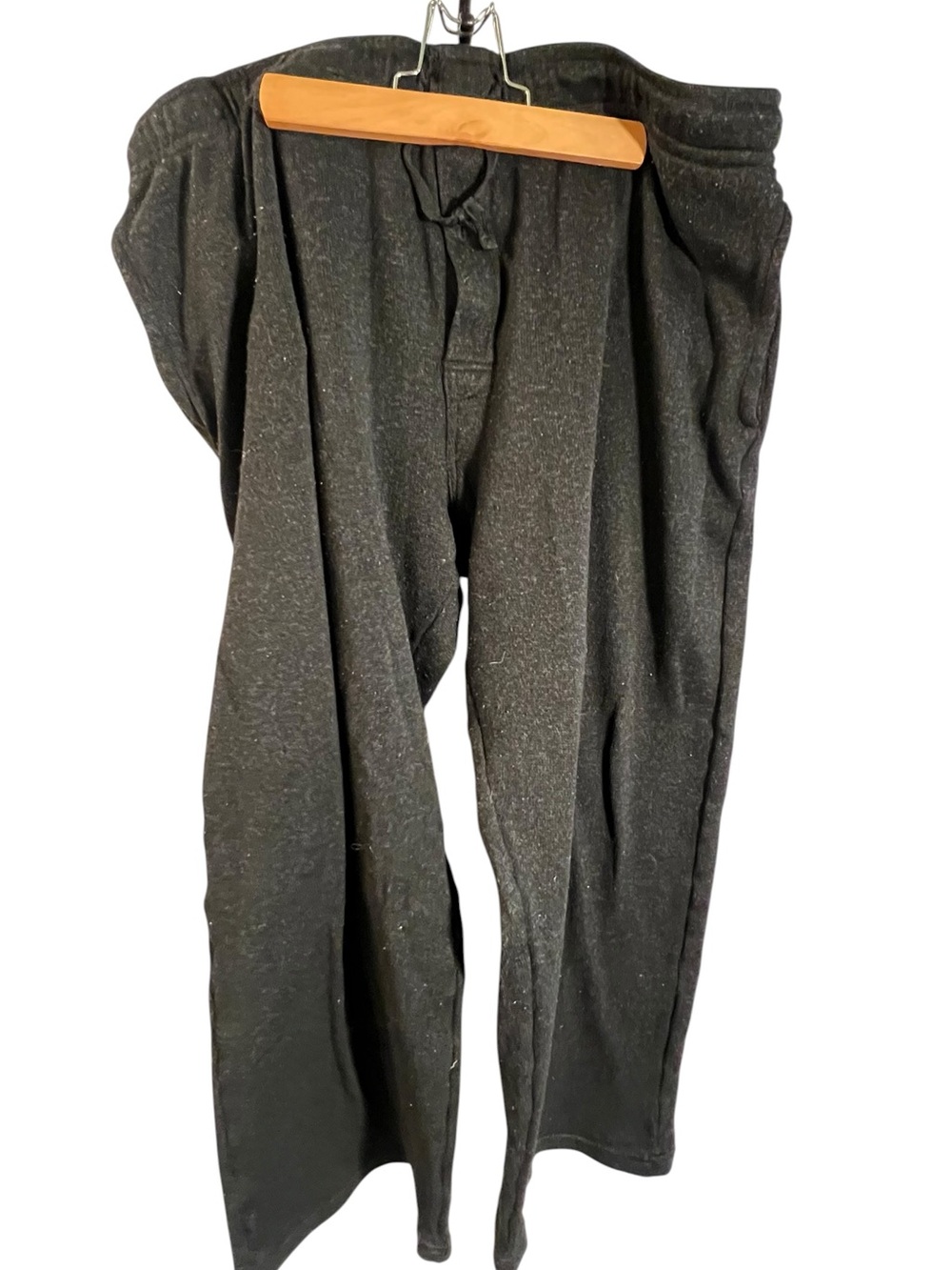 Fruit of the Loom Men’s Size XL 40-42 Jersey Knit Pajama Pants Black Wide Leg